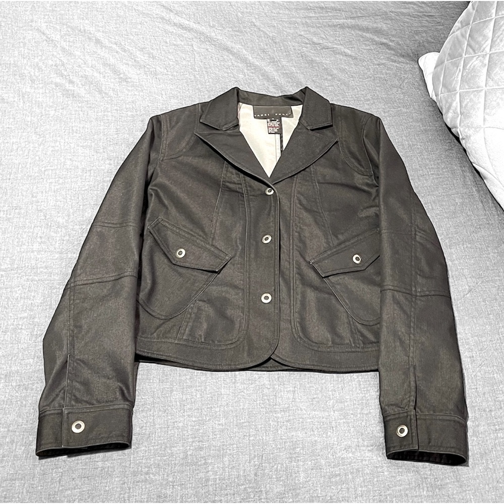Anthropologie Yansi Fugel Black Denim Blazer